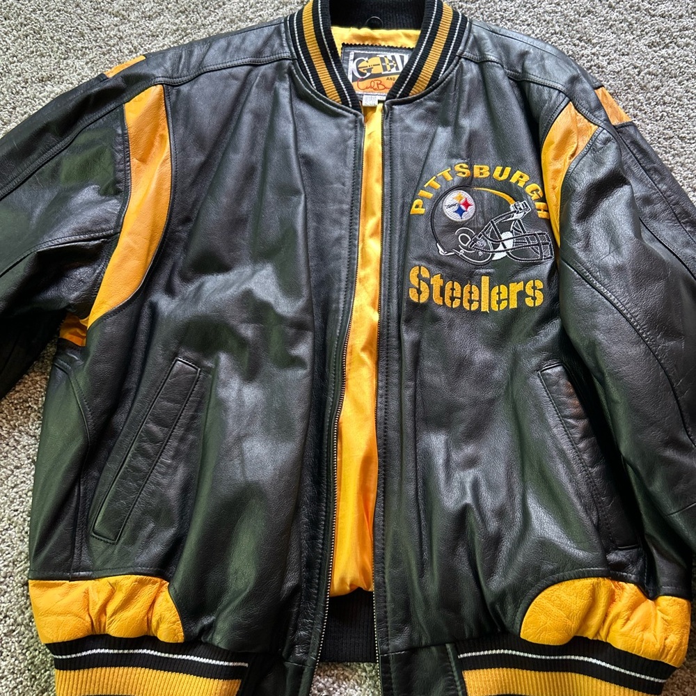 NFL Pittsburgh Steelers Black and Yellow Varsity Bomber Jacket